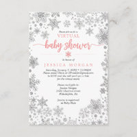 Winter Snowflake Virtual Baby Shower Invitation