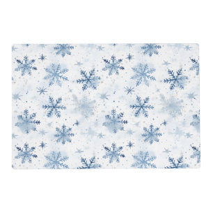 Winter snowflake watercolor pattern placemat