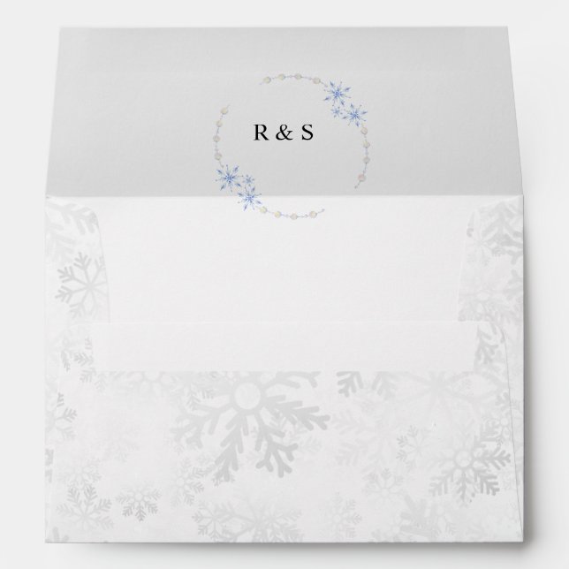 Winter Snowflake Wedding Envelope (Back (Bottom))