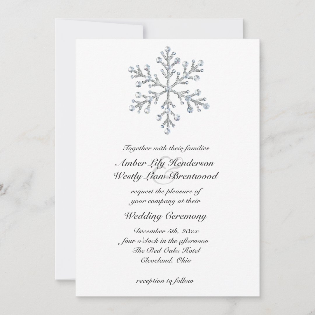 Winter Snowflake Wedding Invitation 2 | Zazzle