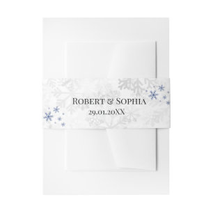 Winter Snowflake Wedding Invitation Belly Band