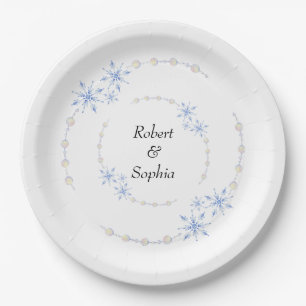 Winter Snowflake Wedding Paper Plates