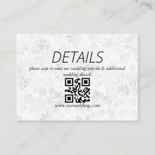 Winter Snowflake Wedding QR Code Enclosure Card