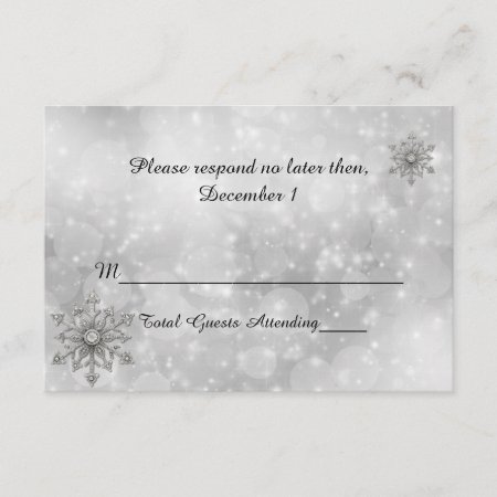 Winter Snowflake Wedding Rsvp Card