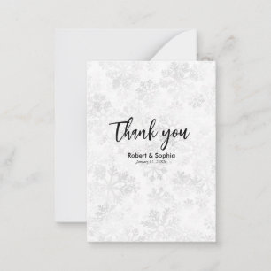 Winter Snowflake Wedding Thank you Note Card