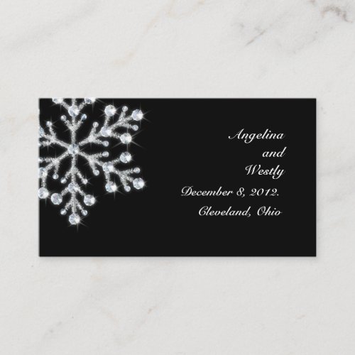 Winter Snowflake Wedding Website Card Business Cards