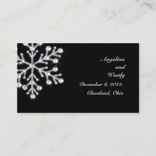 Customizable Winter Snowflake Wedding Website Card Business Cards