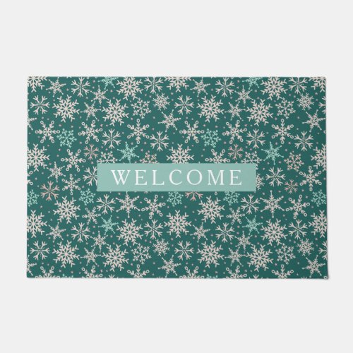 Winter Snowflake Welcome Door Mat