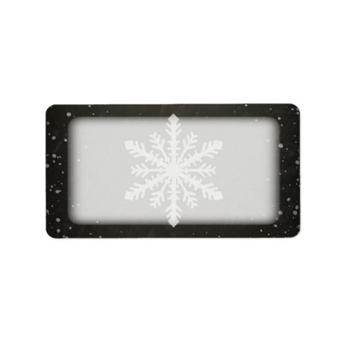 Winter Snowflake White Chalk Drawing Label