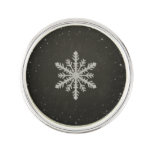 Winter Snowflake White Chalk Drawing Lapel Pin at Zazzle