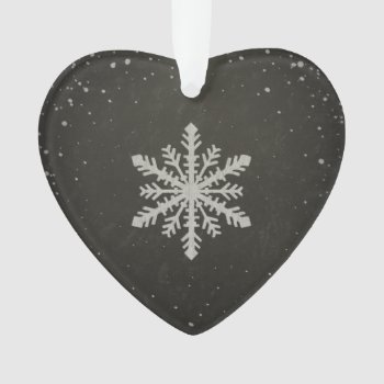 Winter Snowflake White Chalk Drawing Ornament by CozyMode at Zazzle