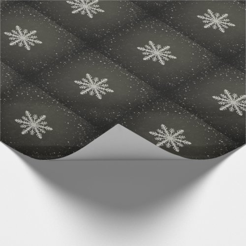 Winter Snowflake White Chalk Drawing Wrapping Paper