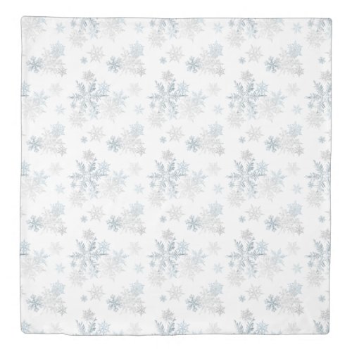 Winter Snowflake Wonderland Mix Holiday Duvet Cover