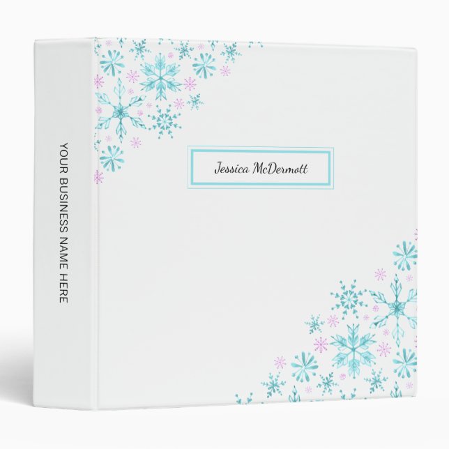 Winter Snowflakes 3 Ring Binder (Front/Spine)