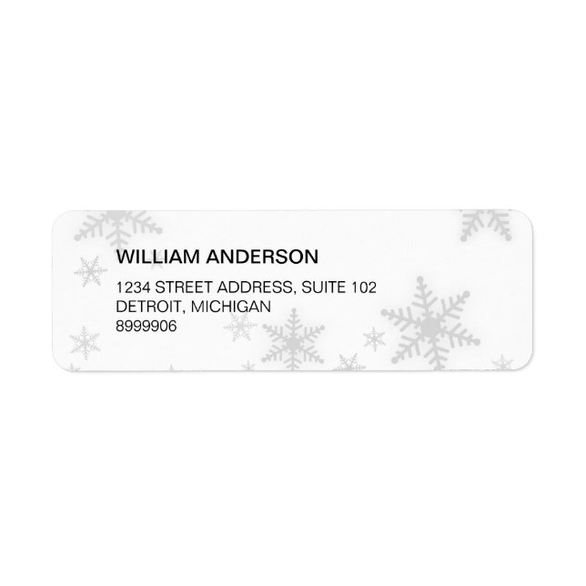 Winter Snowflakes address label (Front)