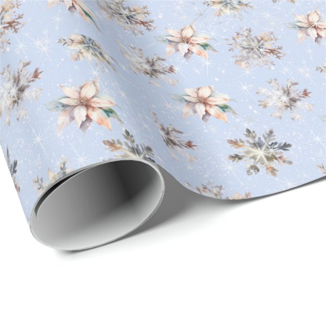Winter Snowflakes and Sparkles Wrapping Paper (Roll Corner)