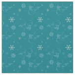 Winter Snowflakes and Swirls Pattern Fabric