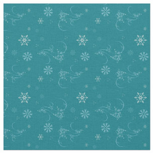 Winter Snowflakes and Swirls Pattern Fabric