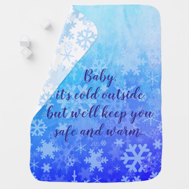 Winter Snowflakes Baby Blanket (In Situ)