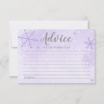 Winter Snowflakes Baby Boy Shower Advice Cards