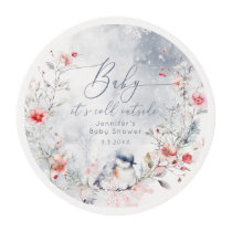 Winter snowflakes Baby its cold outside bird Edible Frosting Rounds