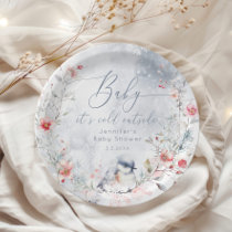 Winter snowflakes Baby its cold outside Bird Paper Plates