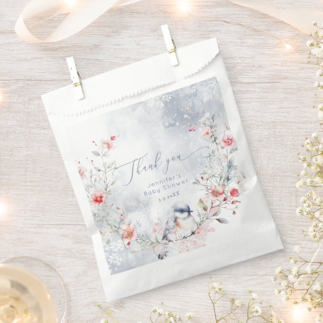Winter snowflakes Baby its cold outside Favor Bag (Clipped)