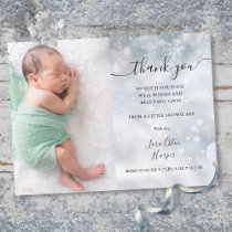 Winter Snowflakes Baby Photo Thank You Birth Announcement Postcard