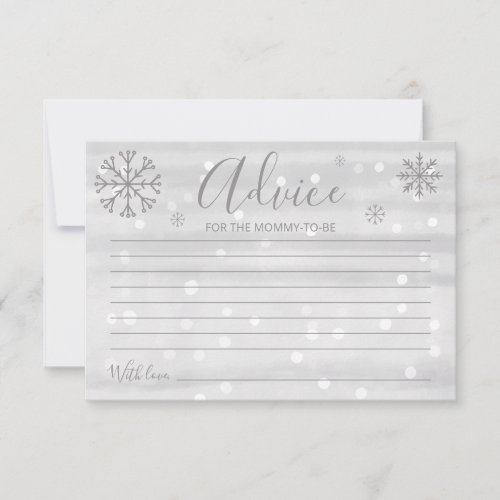 Winter Snowflakes Baby Shower Advice Cards