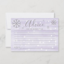 Winter Snowflakes Baby Shower Advice Cards