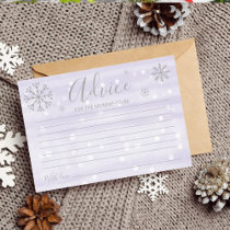 Winter Snowflakes Baby Shower Advice Cards