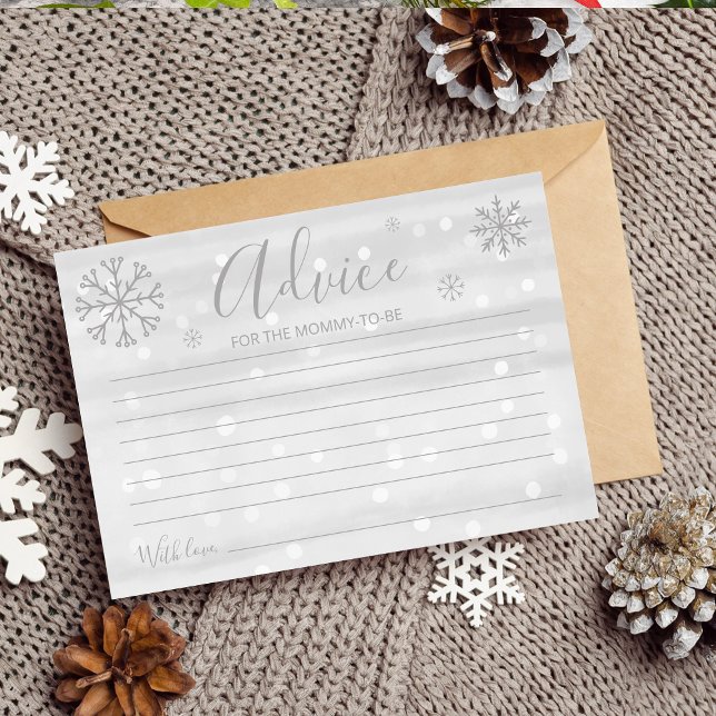 Winter Snowflakes Baby Shower Advice Cards (Creator Uploaded)