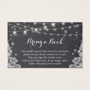 Winter Snowflakes Baby Shower Book Request Card