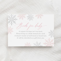 Winter Snowflakes Baby Shower Books for Baby Enclosure Card