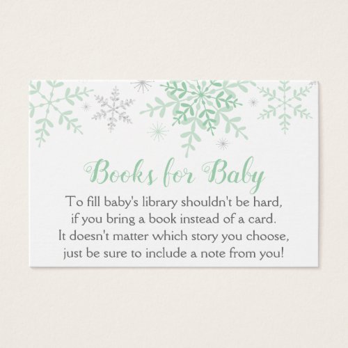 Winter Snowflakes Baby Shower Bring a Book