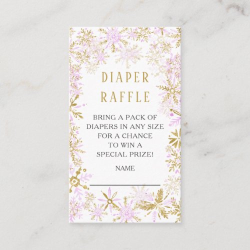 Winter Snowflakes Baby Shower Diaper Raffle Ticket Enclosure Card