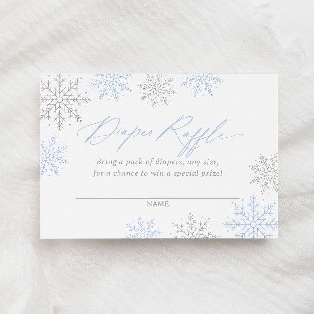 Winter Snowflakes Baby Shower Diaper Raffle Ticket Enclosure Card (Creator Uploaded)