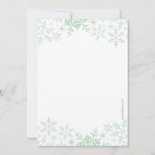Winter Snowflakes Baby Shower Mint Green & Silver Invitation (Back)