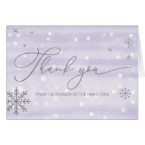 Winter Snowflakes Baby Shower Thank You Card