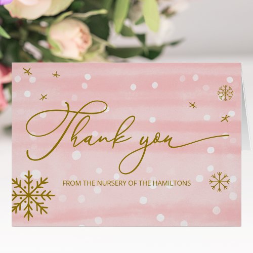 Winter Snowflakes Baby Shower Thank You Card