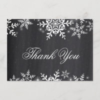 Winter Snowflakes Baby Shower Thank You Note Invitation