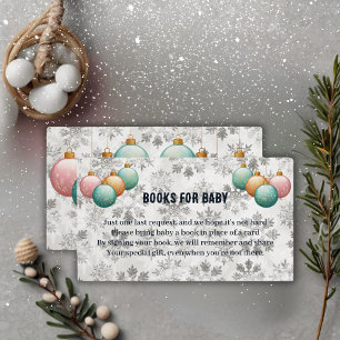 Winter Snowflakes Balls Ornaments Baby Shower Enclosure Card