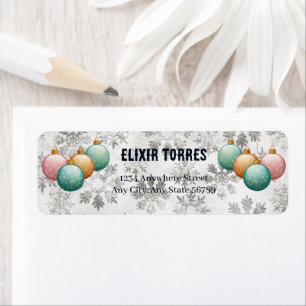 Winter Snowflakes Balls Ornaments Baby Shower Label