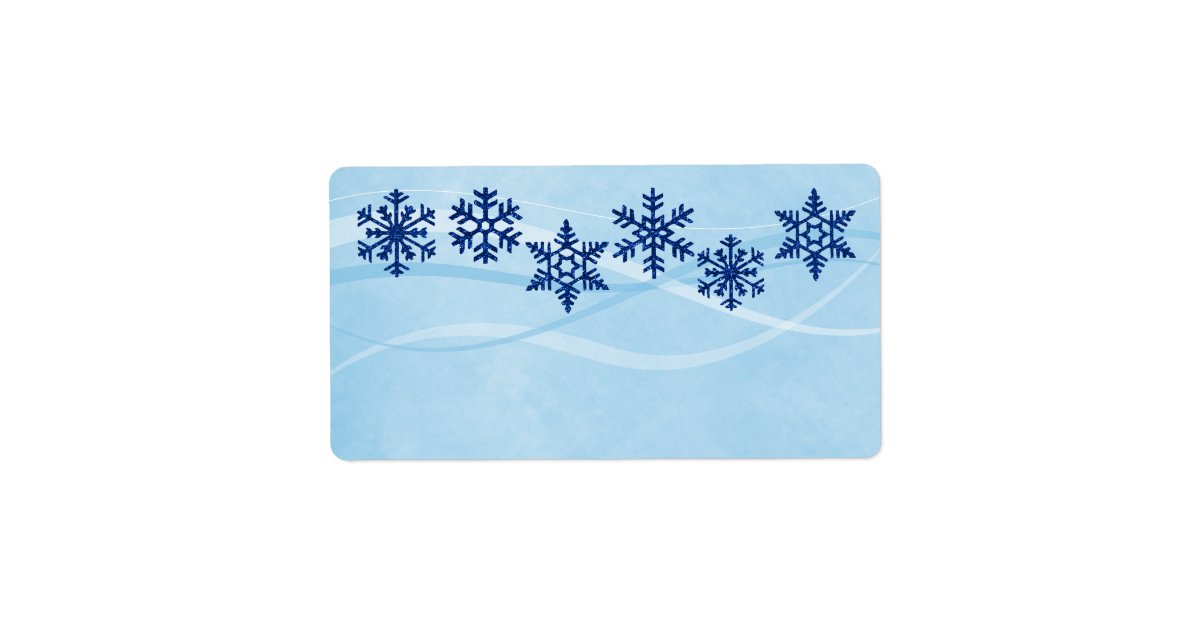 winter snowflakes blank shipping labels zazzle com