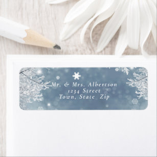 Snowflake Return Address Labels | Zazzle