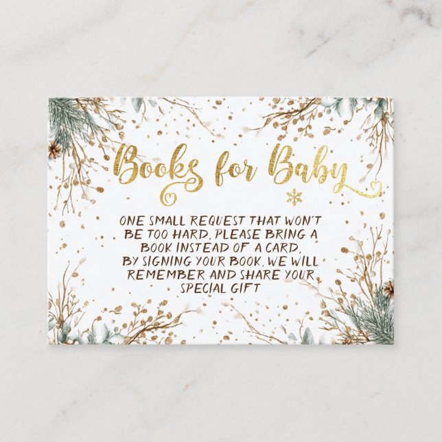 Winter Snowflakes Books For Baby  Enclosure Card (Front)