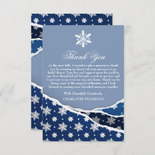 Winter Snowflakes Bridal Shower Thank You Card