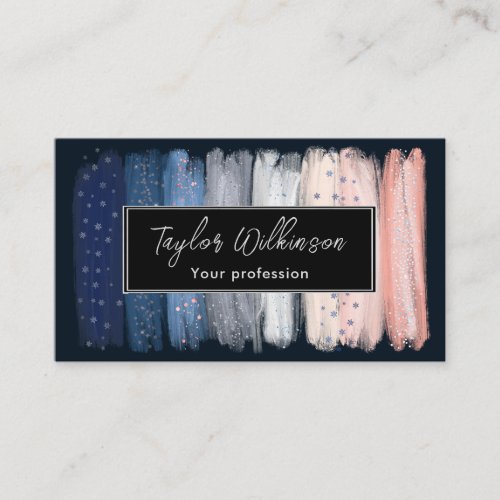 Winter Snowflakes Brush Strokes Business Card