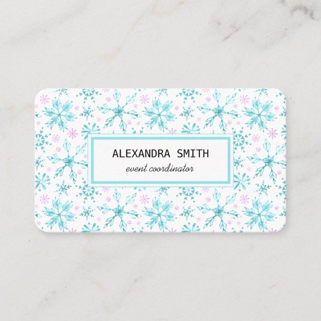 Winter Snowflakes Business Card (Front)