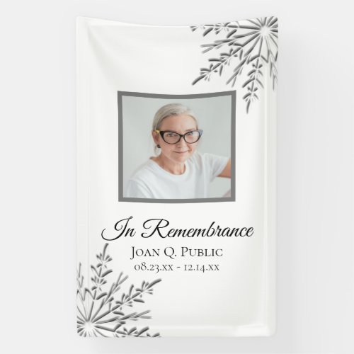 Winter Snowflakes Celebration of Life Funeral Banner